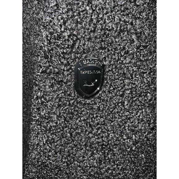 1 Madison Expedition XXL Black Fuzzy Zip Up Sweater - Picture 4 of 5